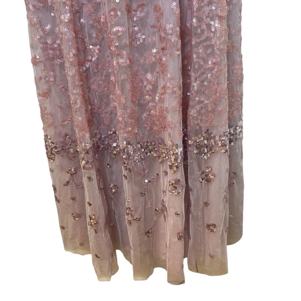 Needle &Thread Cami Patchwork Pink Ombr Sequins F… - image 7